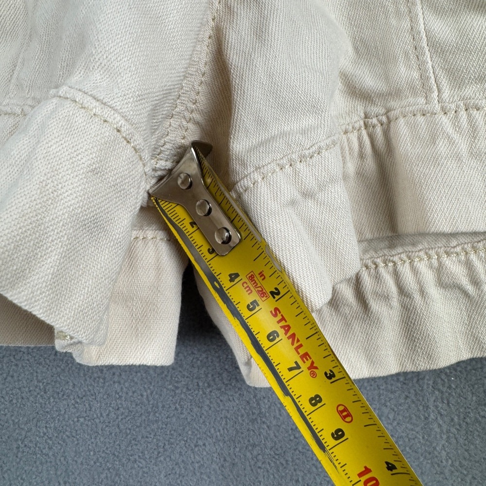 We The Free Free People Beige Ruffle Tiered Button Front Shorts Womens XS - Picture 4 of 9